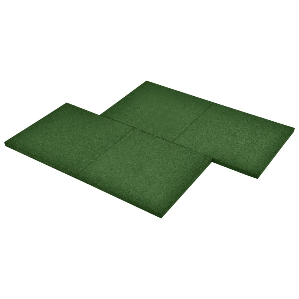 vidaXL Ploče za zaštitu od pada 6 kom gumene 50 x 50 x 3 cm zelene