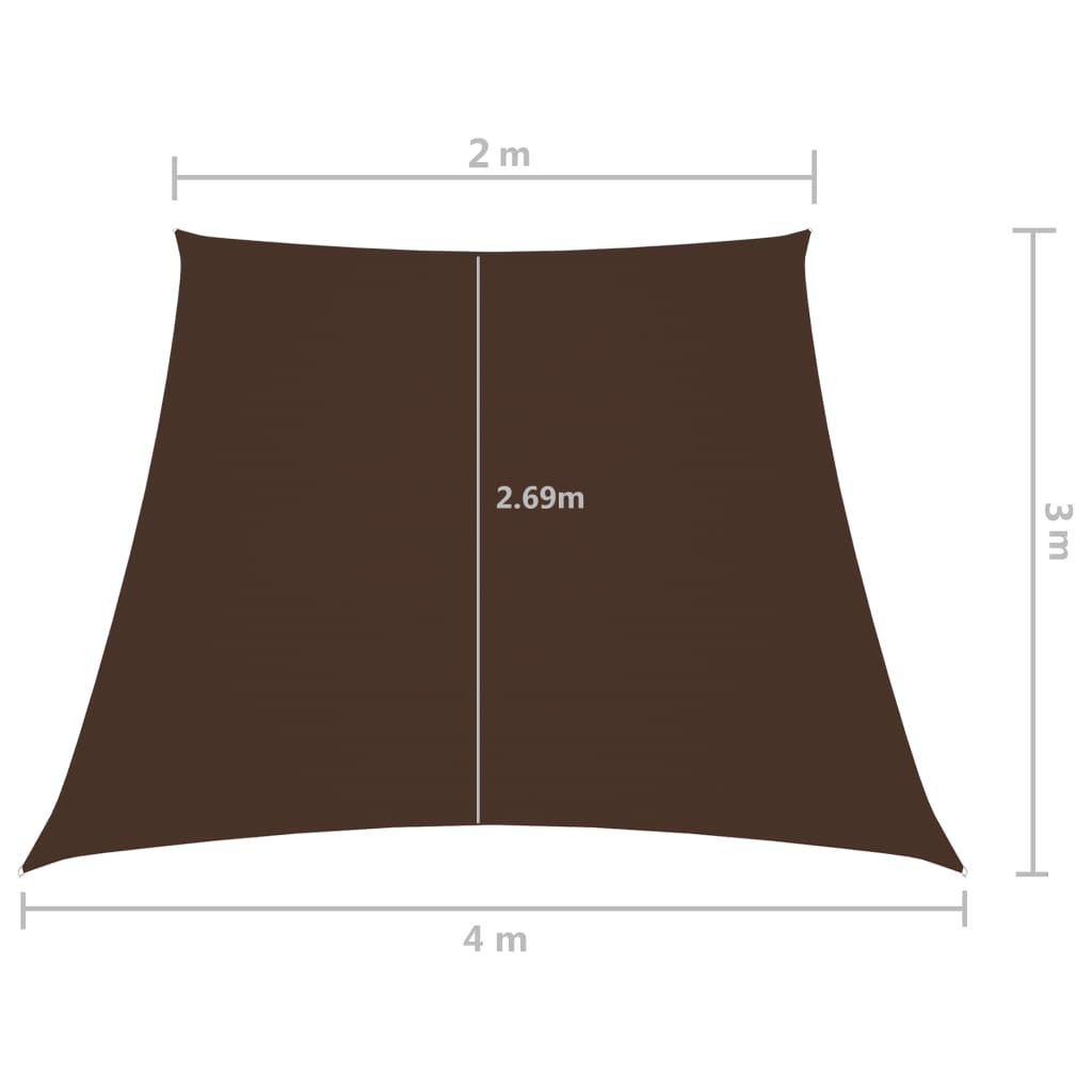 vidaXL Jedro protiv sunca od tkanine Oxford trapezno 2/4 x 3 m smeđe