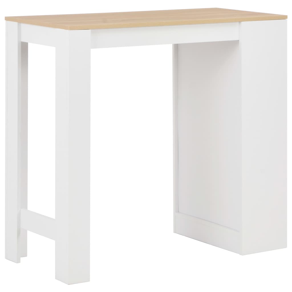 vidaXL Barski stol s policom bijeli 110 x 50 x 103 cm