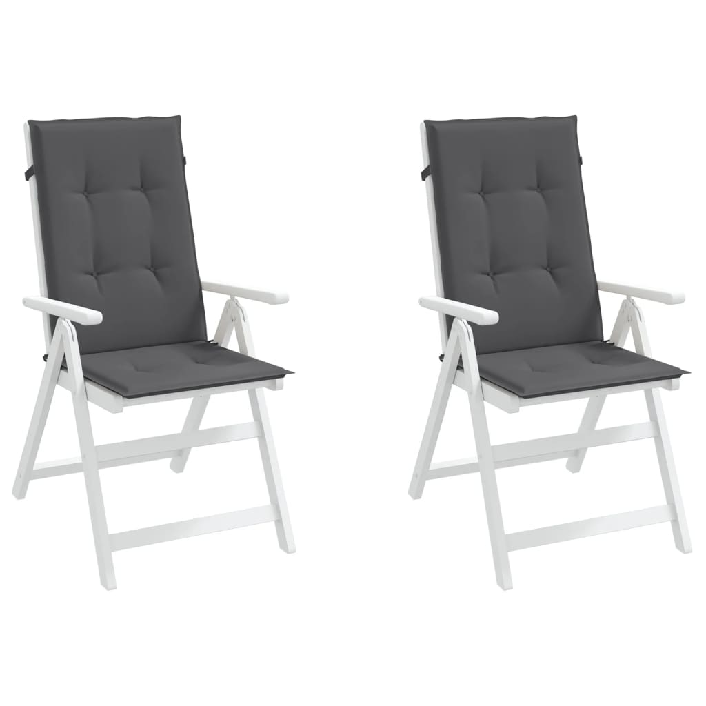 vidaXL Vrtni jastuci za stolice 2 kom antracit 120x50x3 cm od tkanine