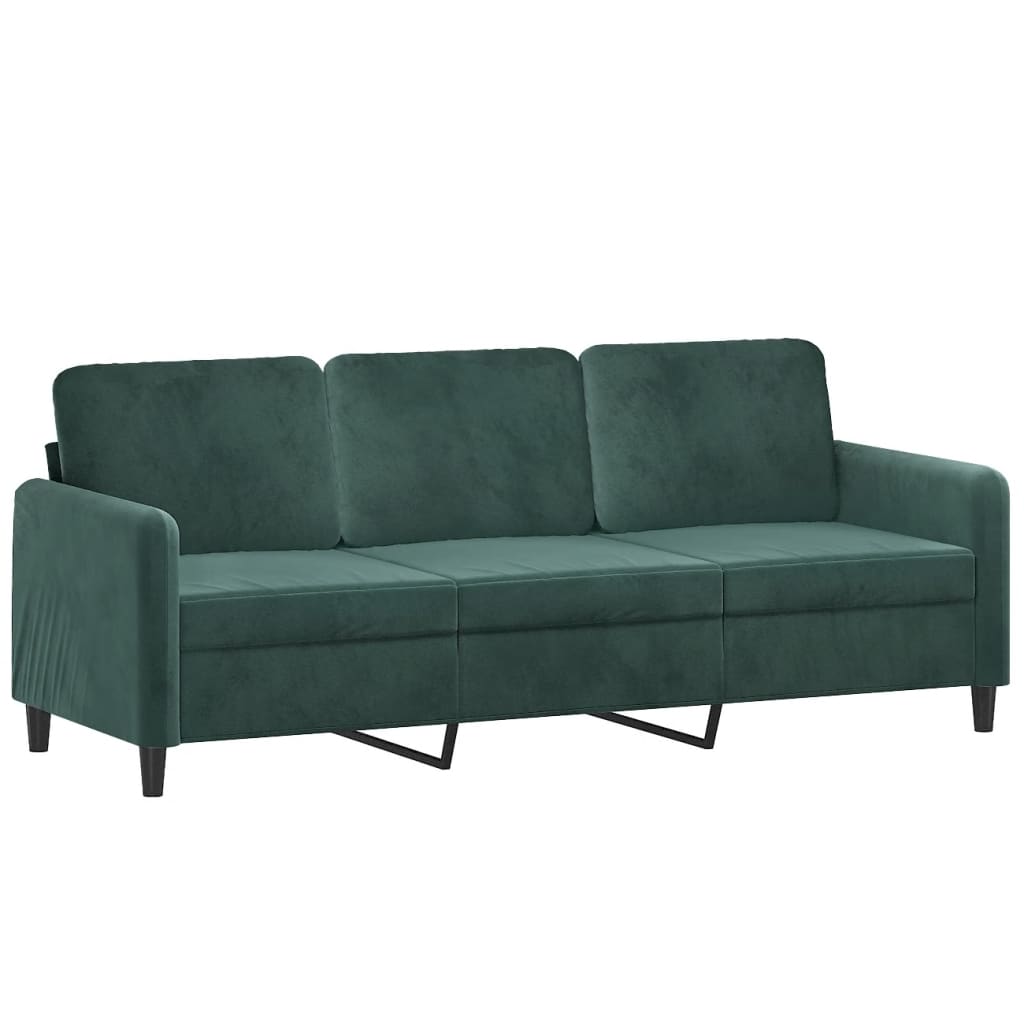 vidaXL 2-dijelni set sofa tamnozeleni baršunasti
