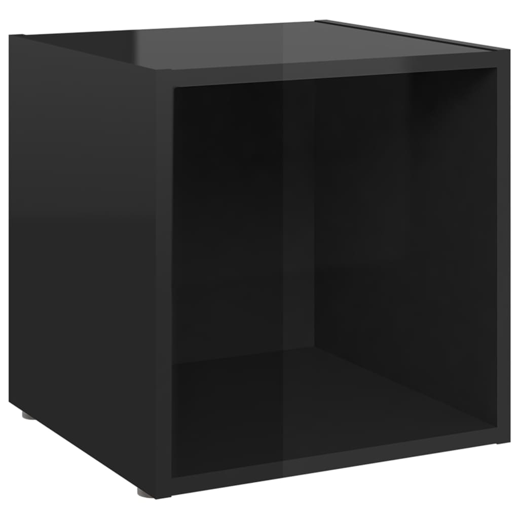 vidaXL 8-dijelni set TV ormarića visoki sjaj crni od iverice