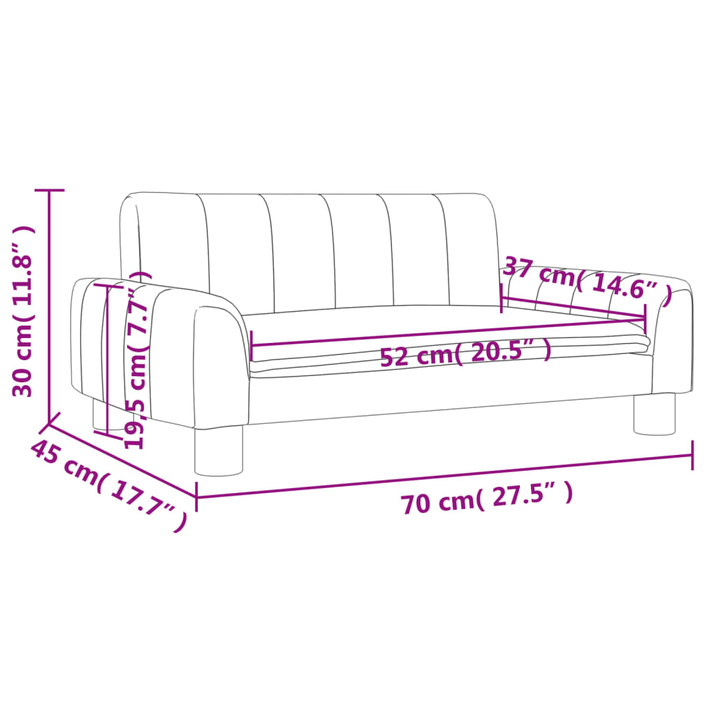 vidaXL Dječja fotelja smeđesiva 70 x 45 x 30 cm od tkanine