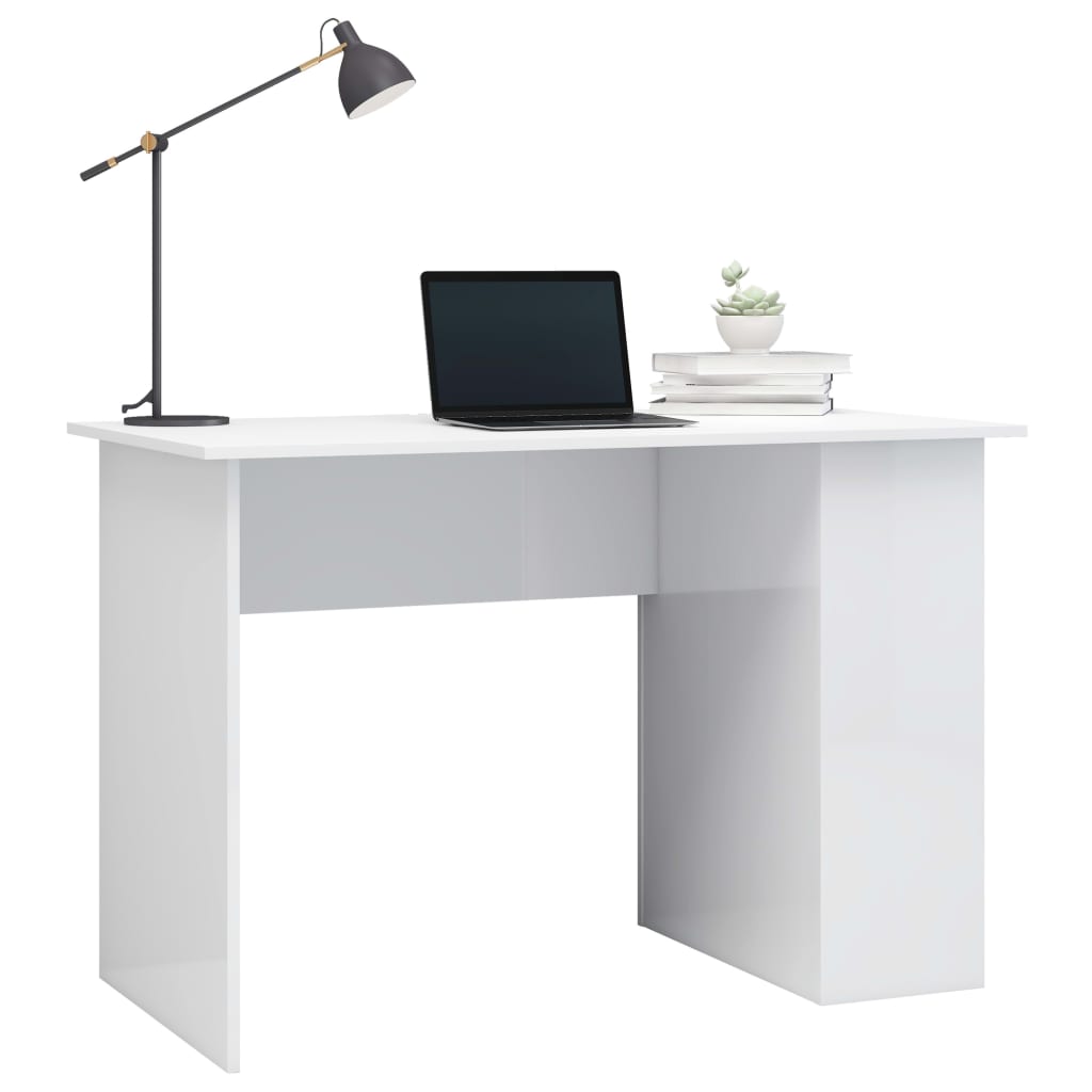 vidaXL Radni stol visoki sjaj bijeli 110 x 60 x 73 cm od iverice