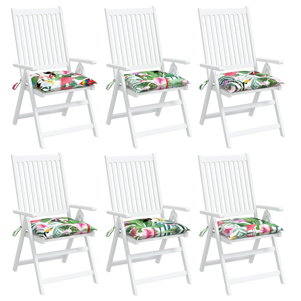 vidaXL Jastuci za stolice 6 kom višebojni 40 x 40 x 7 cm od tkanine