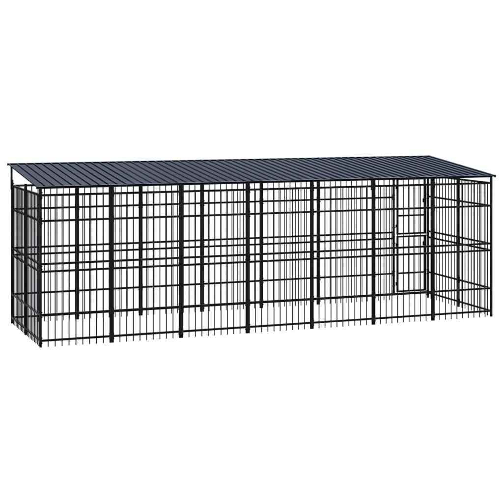 vidaXL Vanjski kavez za pse s krovom čelični 12,9 m²