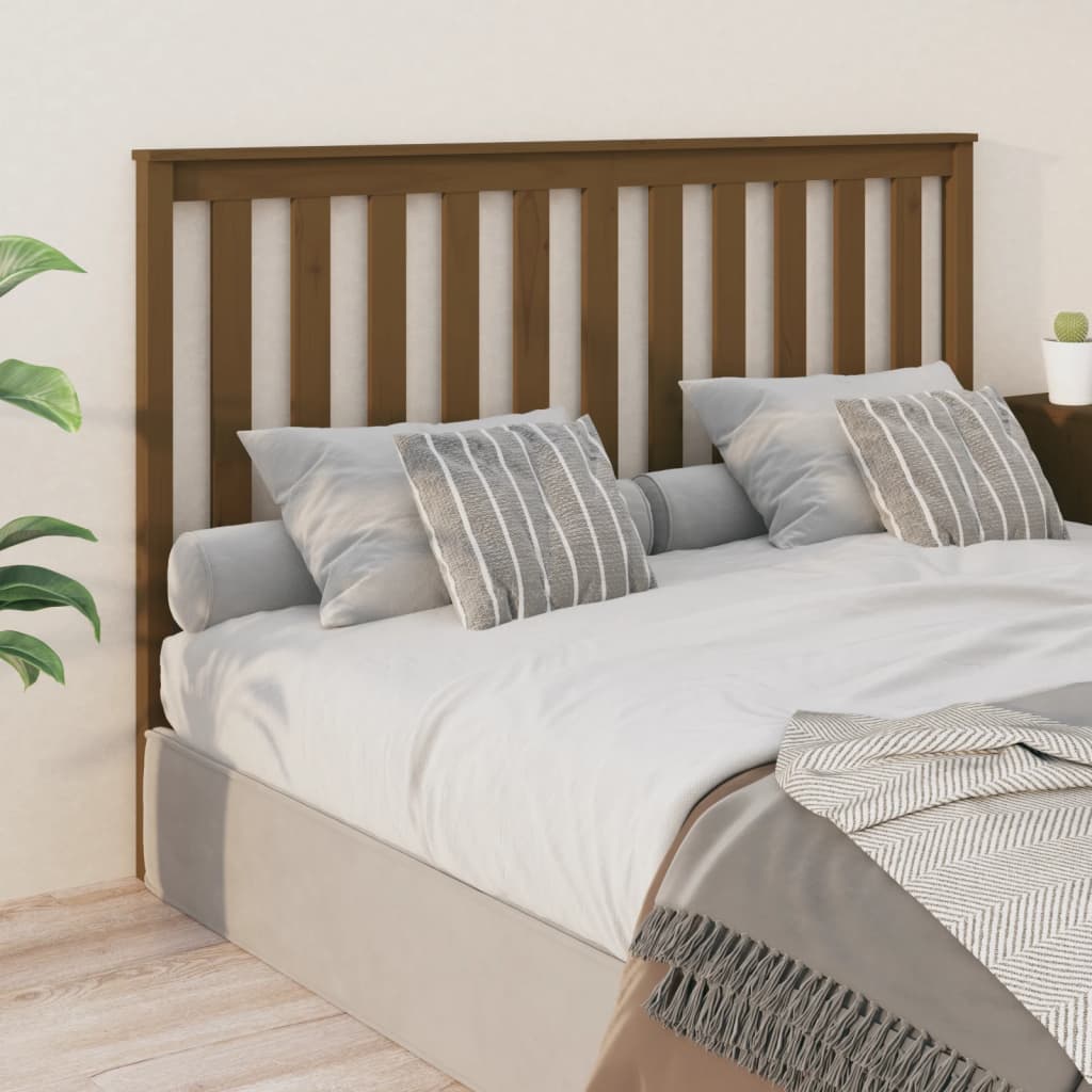vidaXL Uzglavlje za krevet boja meda 166 x 6 x 101 cm masivna borovina