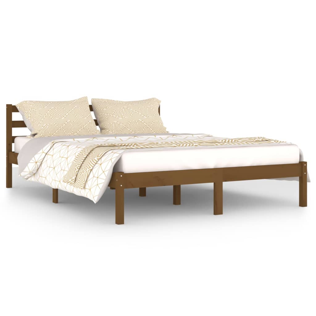 vidaXL Okvir za krevet od masivne borovine 140x200 cm smeđa boja meda