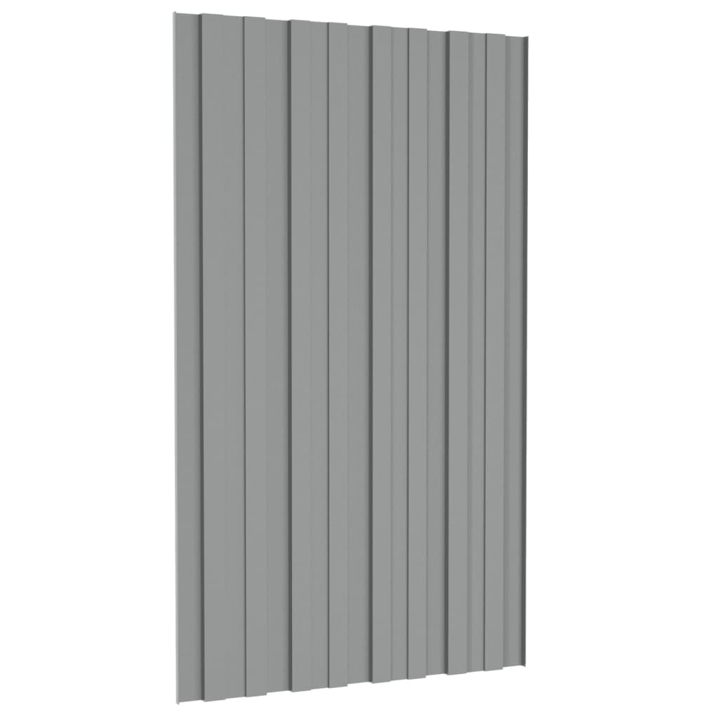 vidaXL Krovni paneli 36 kom od pocinčanog čelika sivi 80 x 45 cm