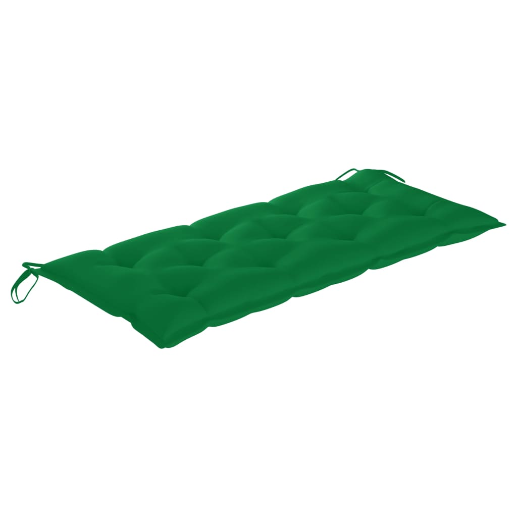 vidaXL Klupa Batavia sa zelenim jastukom 120 cm od masivne tikovine