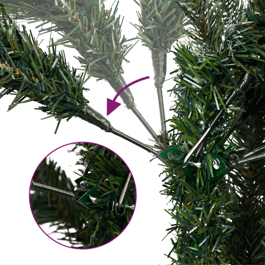vidaXL Umjetno božićno drvce sa šarkama i stalkom zeleno 120 cm