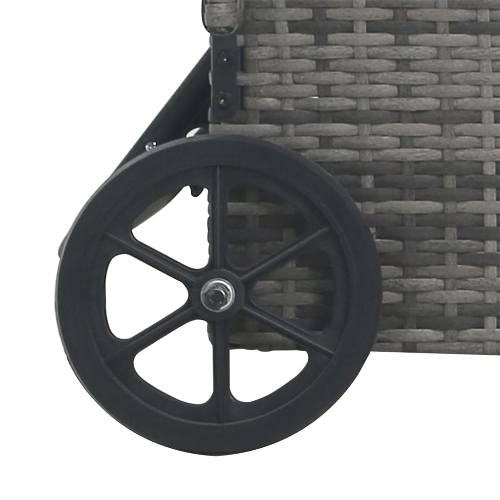 vidaXL Ležaljka za sunčanje od poliratana s kotačima antracit