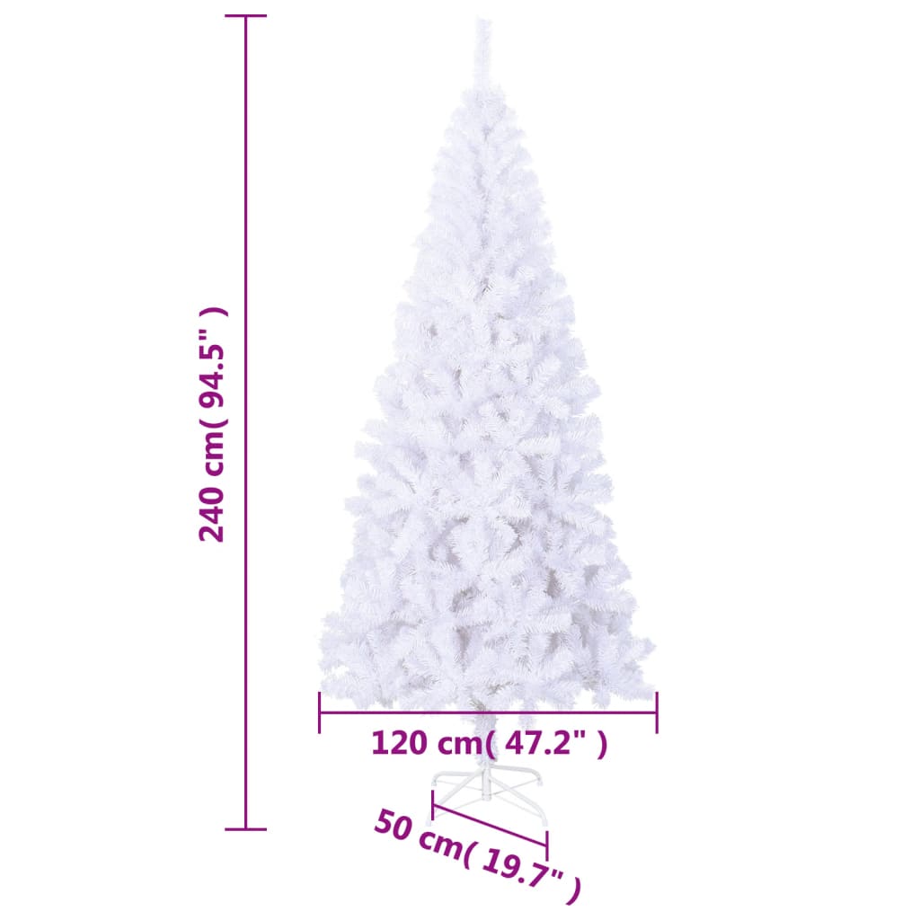 vidaXL Umjetno Božićno Drvce L 240 cm Bijelo