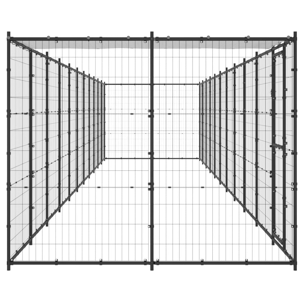 vidaXL Vanjski kavez za pse s krovom čelični 26,62 m²