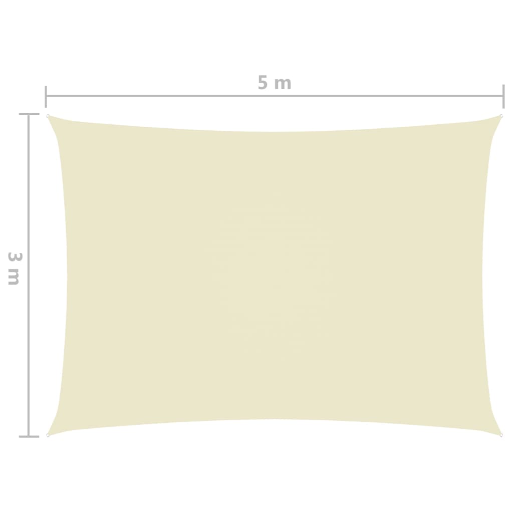vidaXL Jedro za zaštitu od sunca od tkanine pravokutno 3 x 5 m krem