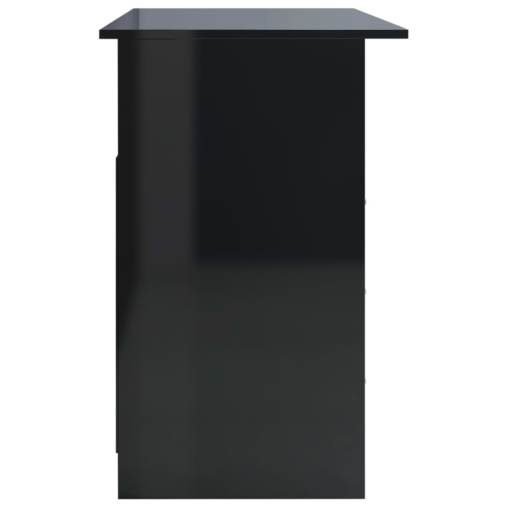 vidaXL Radni stol s ladicama visoki sjaj crni 110 x 50 x 76 cm iverica