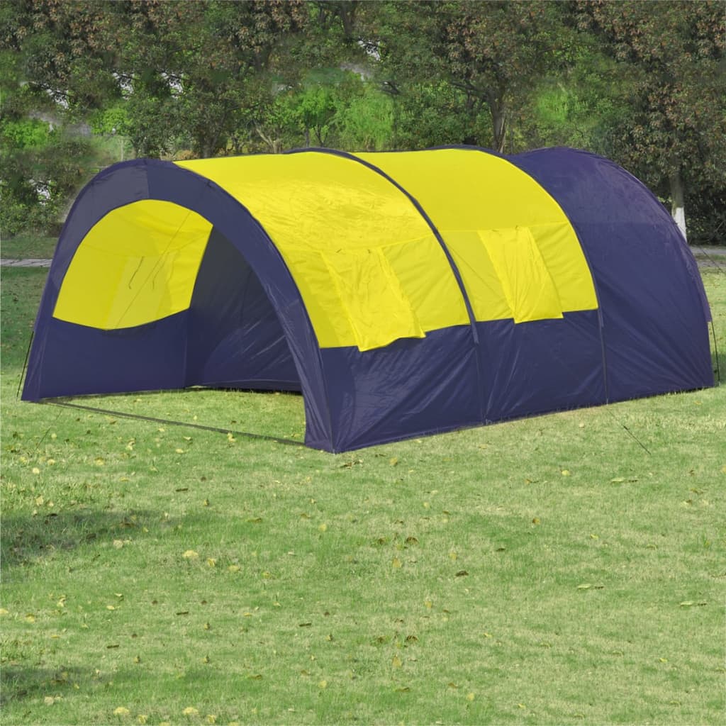 vidaXL Poliesterski šator za kampiranje za 6 osoba plavo-žuti