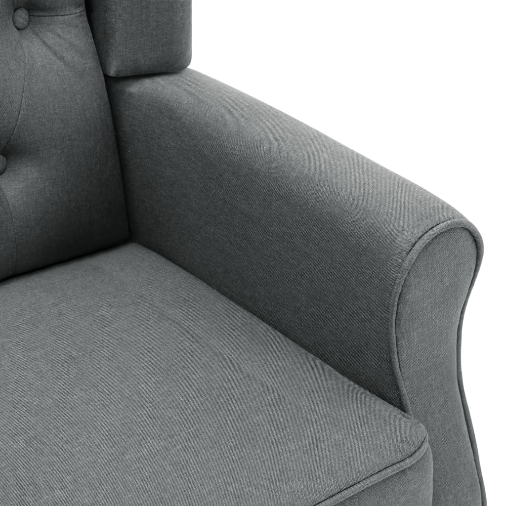 vidaXL Masažna fotelja od tkanine s tabureom svjetlosiva