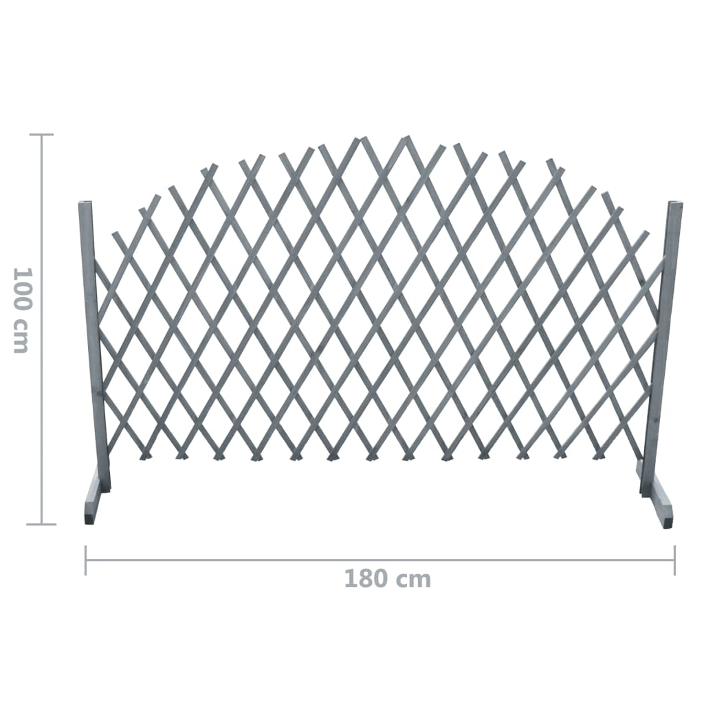 vidaXL Rešetkasta ograda od masivne jelovine 1,8 x 1 m siva