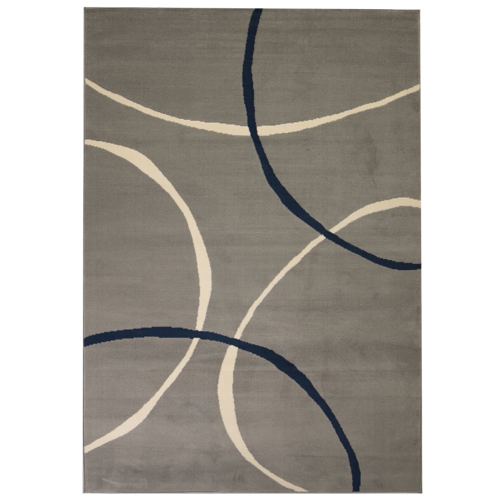 vidaXL Moderni tepih s uzorkom krugova 80 x 150 cm sivi