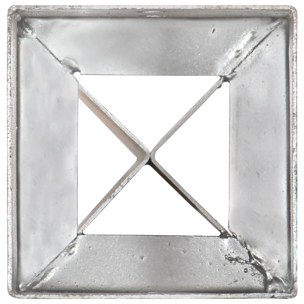 vidaXL Šiljci za tlo 6 kom srebrni 10 x 10 x 91 cm pocinčani čelik