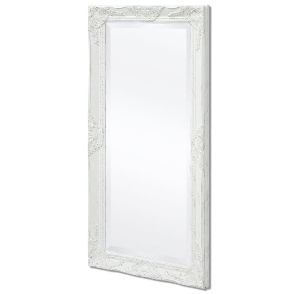 vidaXL Zidno ogledalo u baroknom stilu 100 x 50 cm bijelo