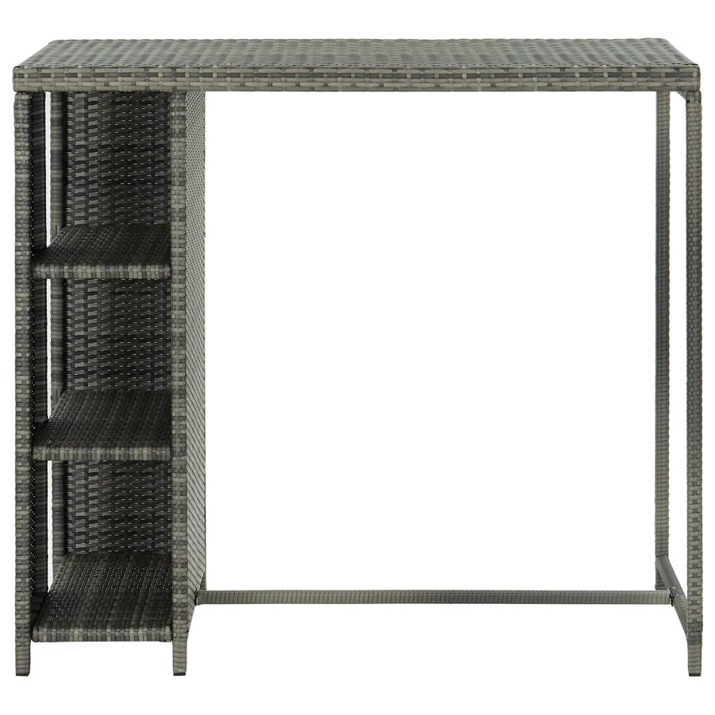 vidaXL Barski stol sa stalkom za pohranu sivi 120x60x110 cm poliratan