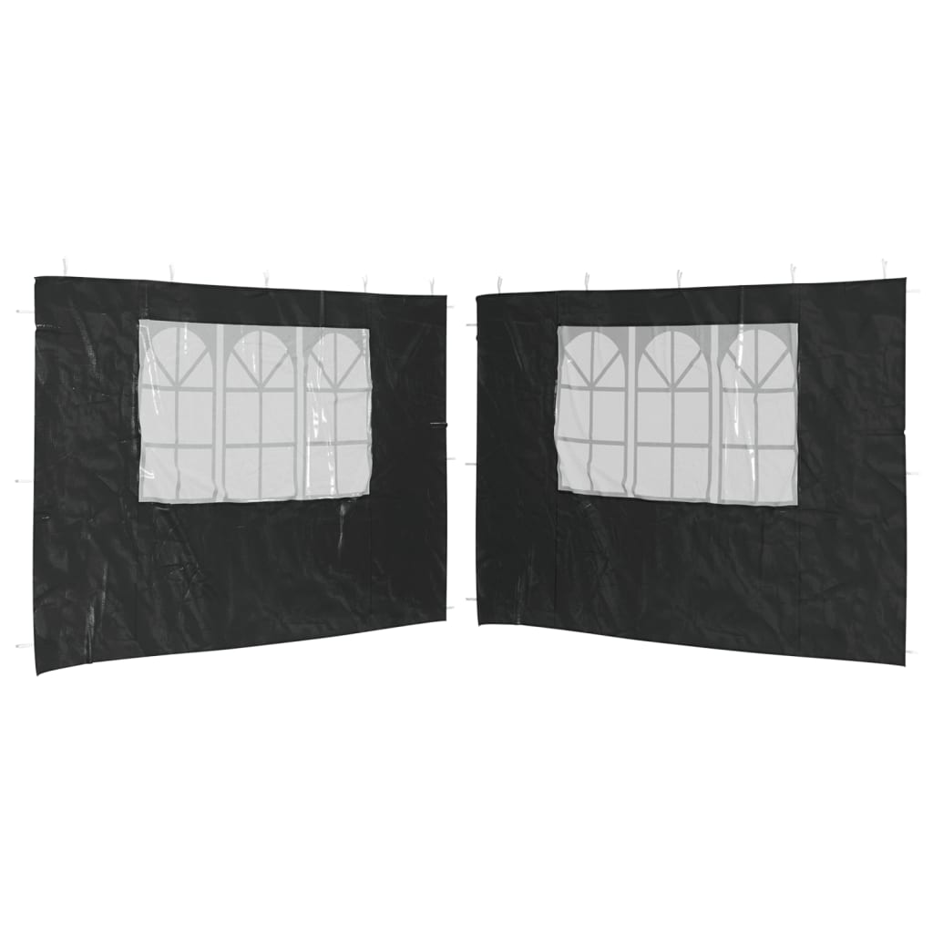 vidaXL Bočni zid za šator s prozorom 2 kom PE antracit