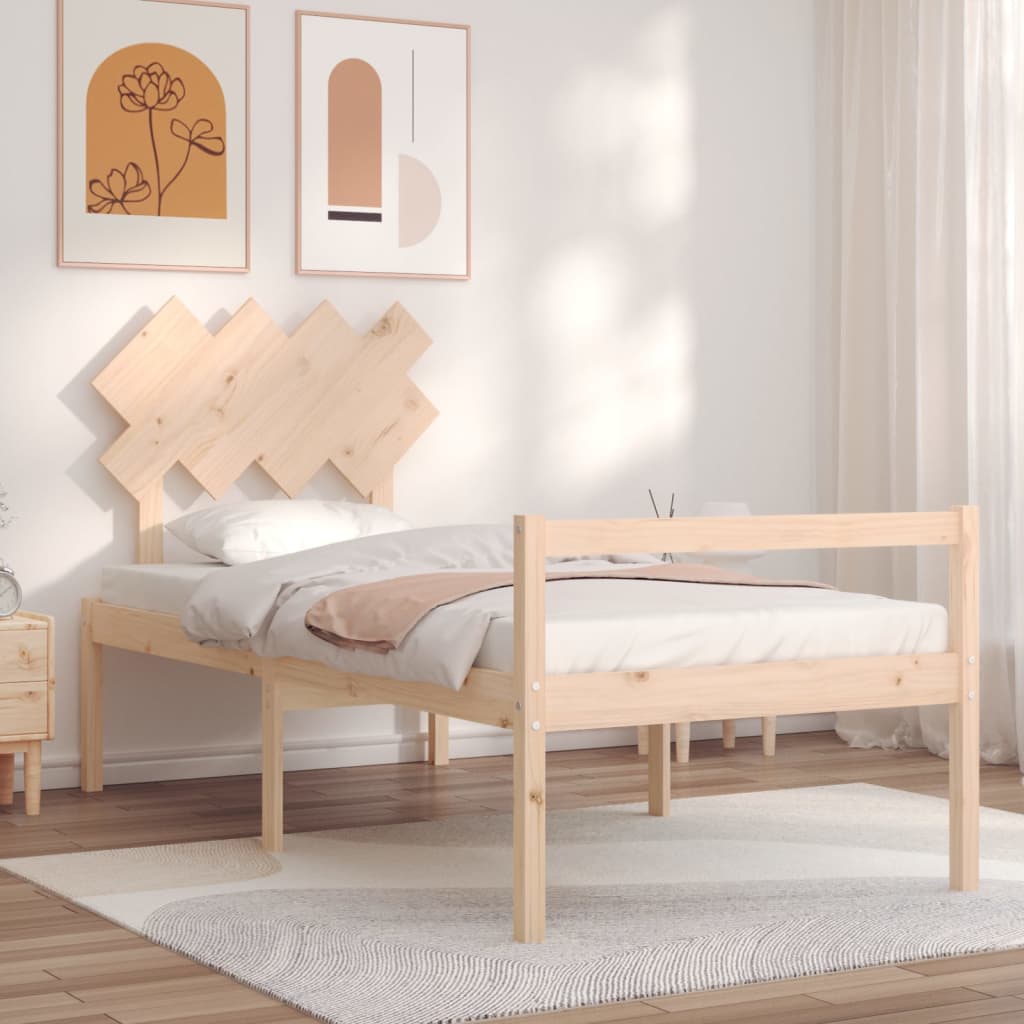 vidaXL Krevet za starije s uzglavljem 90x200 cm od masivnog drva