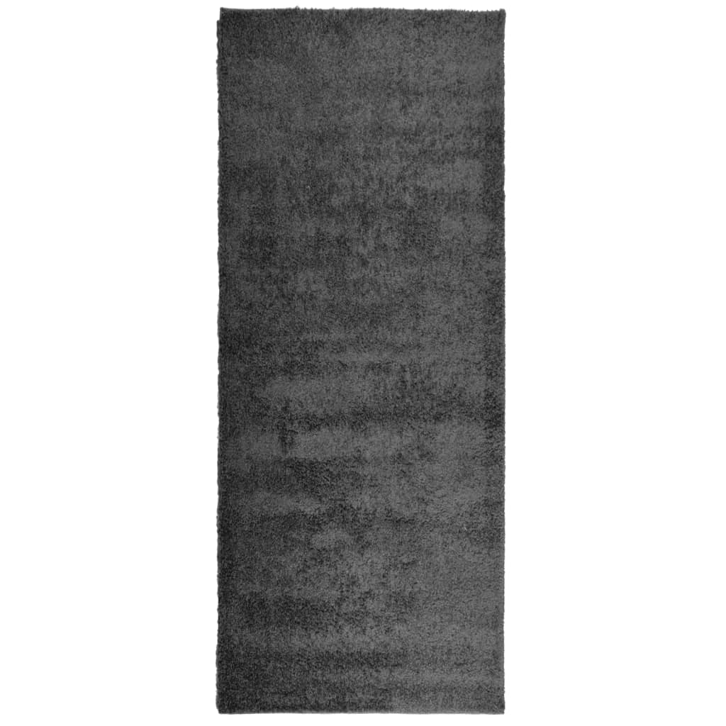 vidaXL Čupavi tepih PAMPLONA s visokim vlaknima antracit 80 x 200 cm