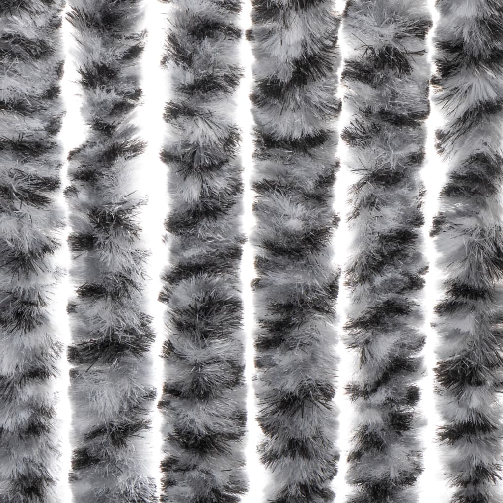 vidaXL Zastor protiv insekata sivi i crno-bijeli 56x185 cm šenil