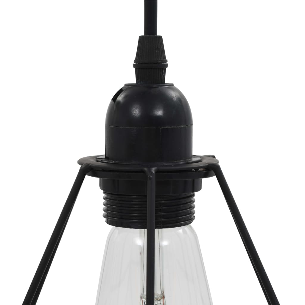 vidaXL Stropna svjetiljka u obliku dijamanta crna 3 x žarulja E27