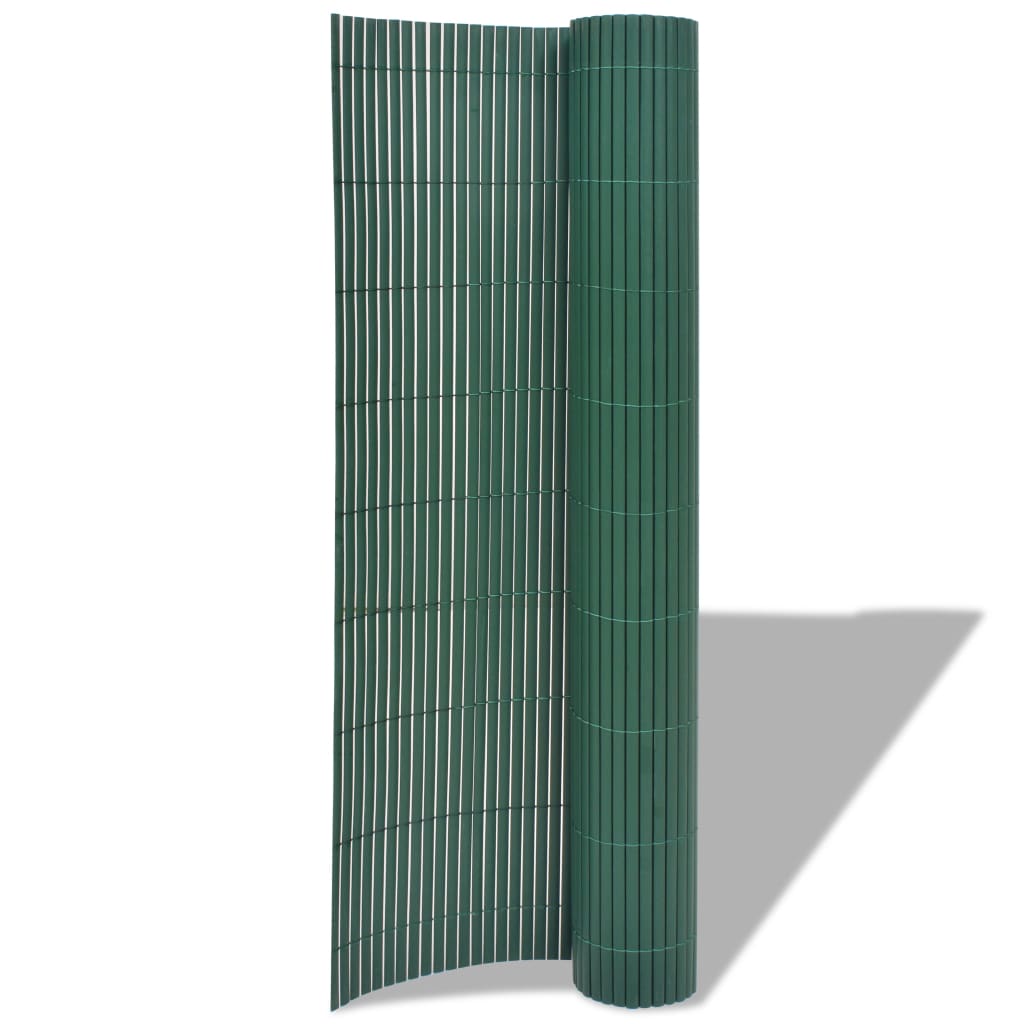 vidaXL Dvostrana vrtna ograda PVC 90 x 500 cm zelena