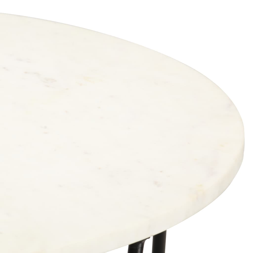 vidaXL Stolić za kavu bijeli 65x65x42 cm pravi kamen mramorne teksture