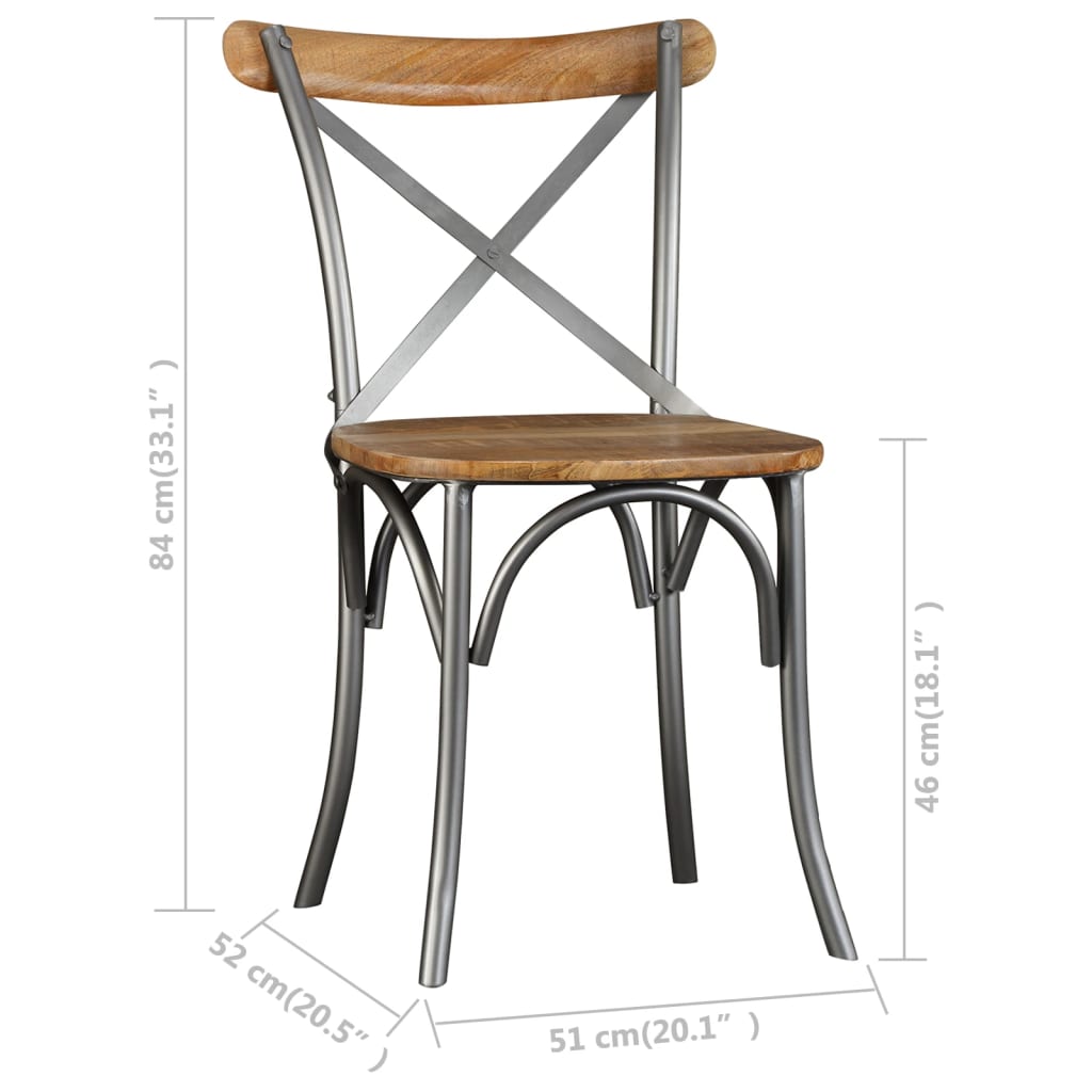vidaXL Blagovaonske stolice od masivnog drva manga 2 kom