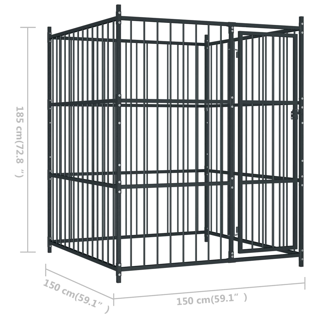 vidaXL Vanjski kavez za pse 150 x 150 x 185 cm