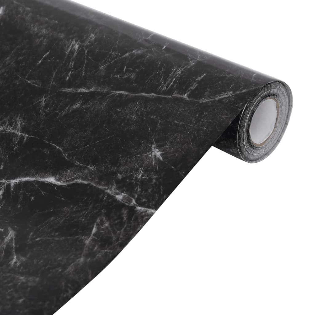 vidaXL Naljepnice za namještaj samoljepljive mramor crne 90x500 cm PVC