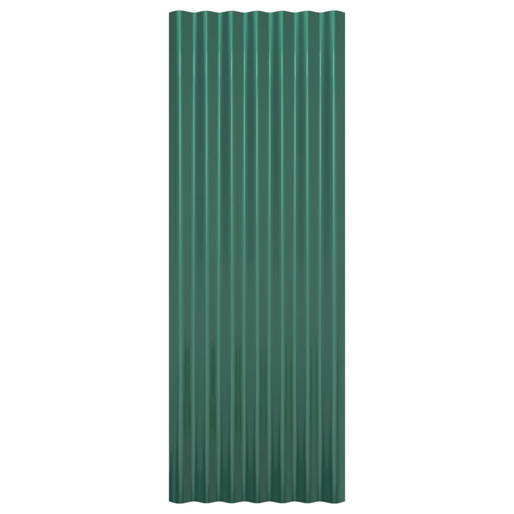 vidaXL Krovni paneli 12 kom od čelika obložen prahom zeleni 100x36 cm