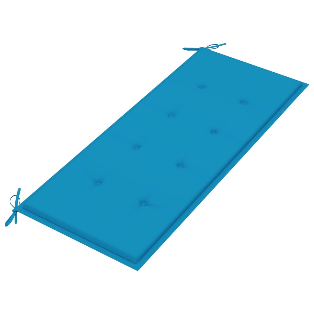 vidaXL Klupa Batavia s plavim jastukom 120 cm od masivne tikovine