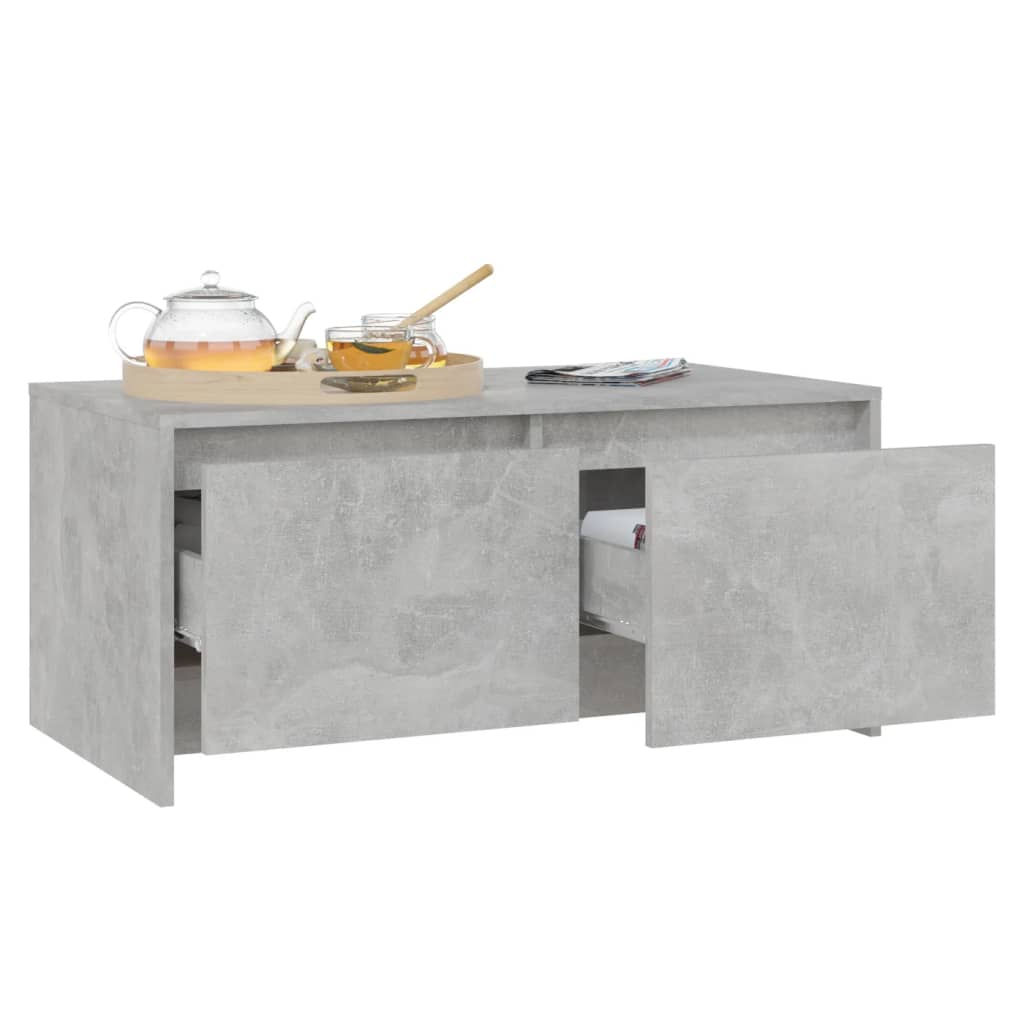vidaXL Stolić za kavu siva boja betona 90 x 50 x 41,5 cm od iverice