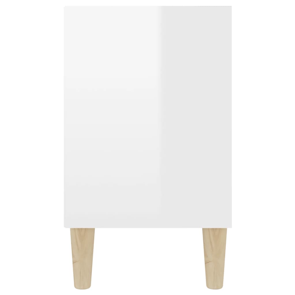 vidaXL TV ormarić s drvenim nogama visoki sjaj bijeli 103,5x30x50 cm