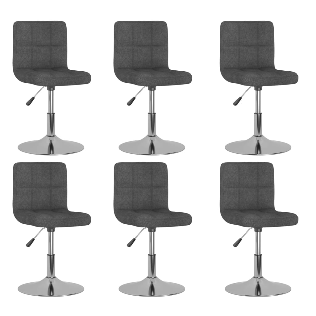 vidaXL Okretne blagovaonske stolice od tkanine 6 kom tamnosive