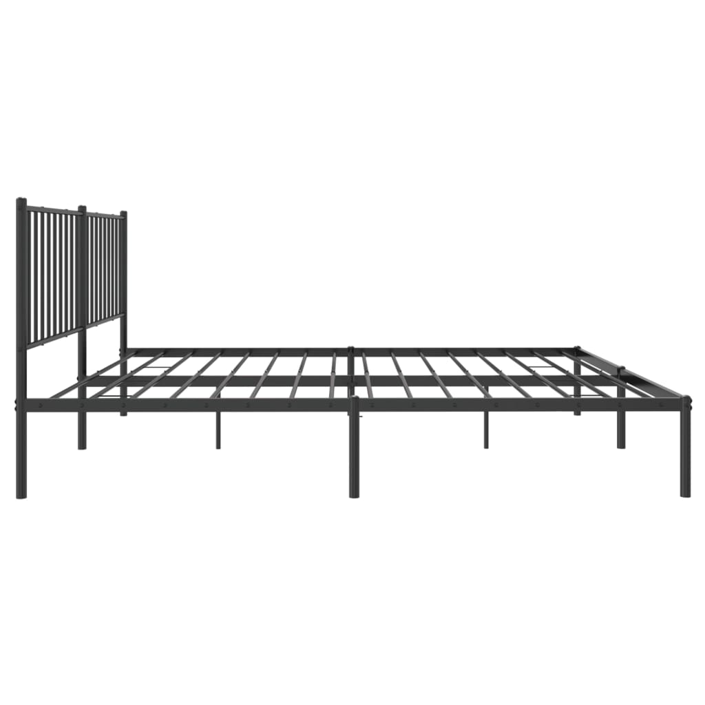 vidaXL Metalni okvir za krevet s uzglavljem crni 150x200 cm