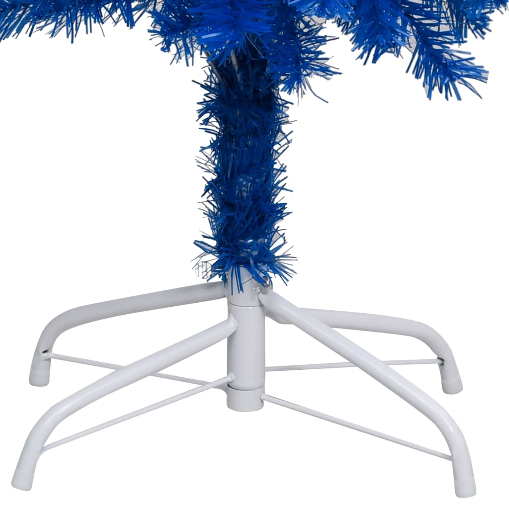 vidaXL Umjetno osvijetljeno božićno drvce sa stalkom plavo 180 cm PVC