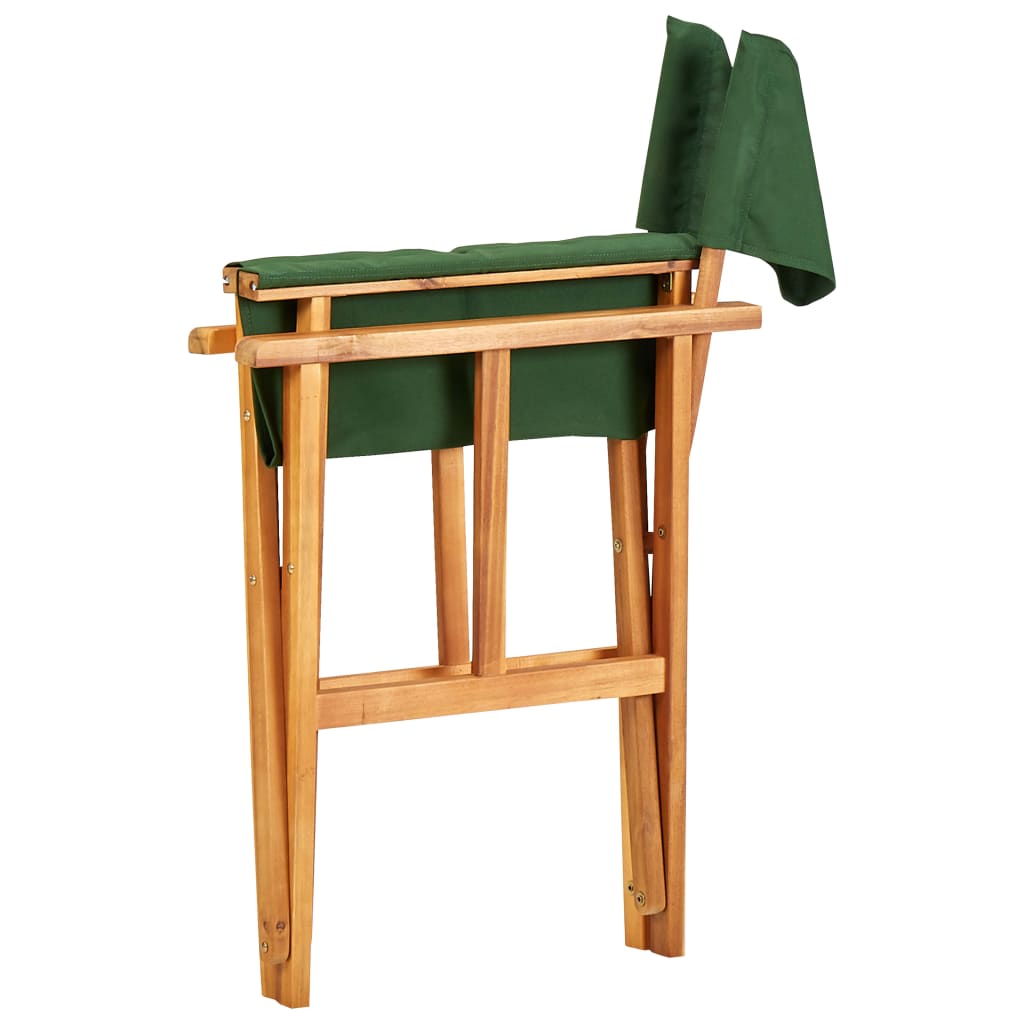 vidaXL Redateljske stolice 2 kom od masivnog bagremovog drva zelene