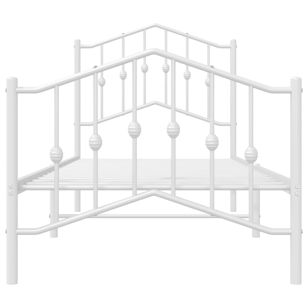 vidaXL Metalni okvir kreveta s uzglavljem i podnožjem bijeli 90x200 cm