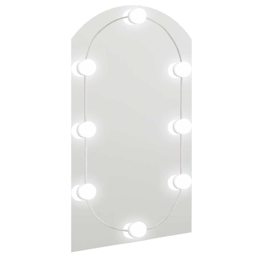 vidaXL Ogledalo s LED svjetlima 70 x 40 cm stakleno u obliku luka