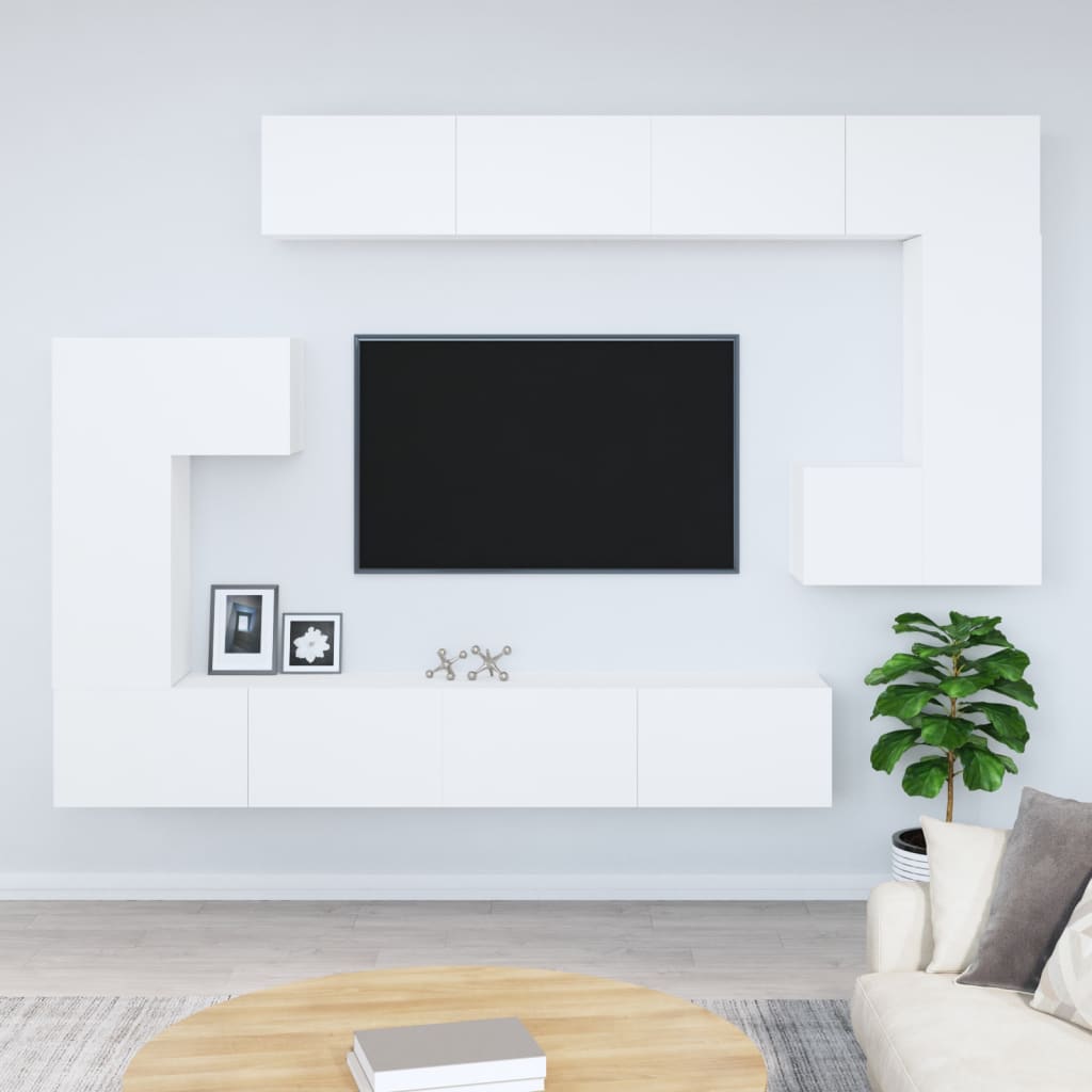 vidaXL Zidni TV ormarić bijeli od konstruiranog drva