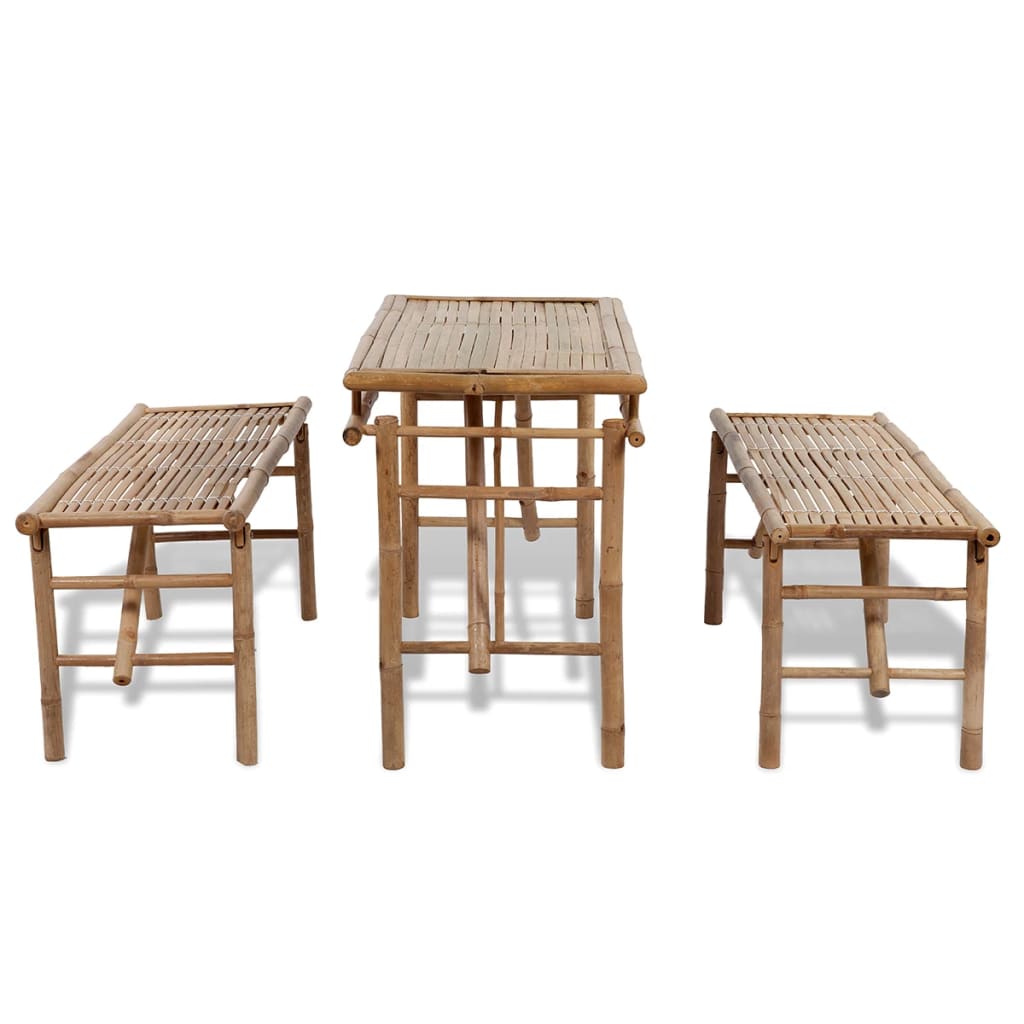 vidaXL Pivski stol s 2 klupe 100 cm bambus