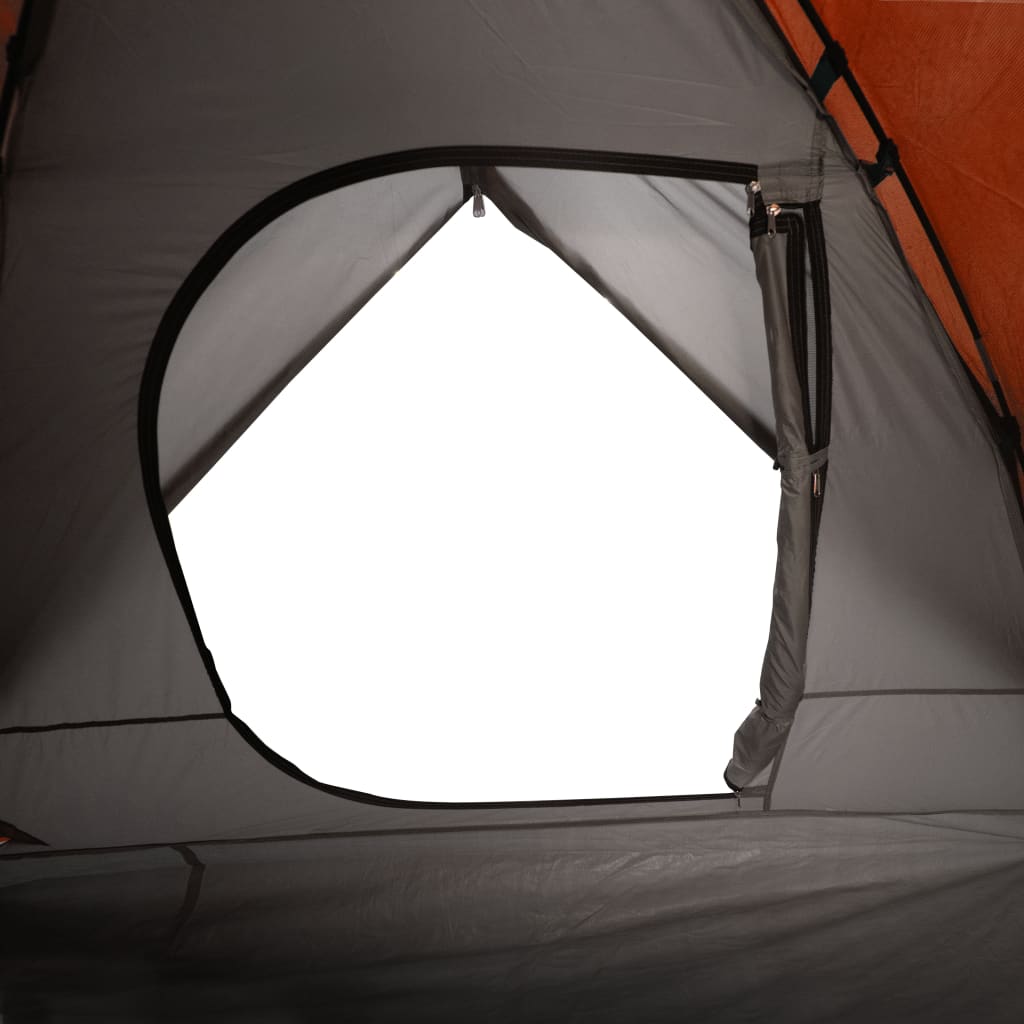 vidaXL Šator za 3 osobe sivo-narančasti vodootporni